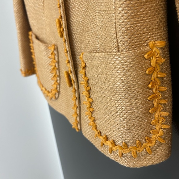 Moschino Cheap and Chic Sz 6 vintage EUC basket weave blazer- ultra fun and lux - Picture 5 of 15